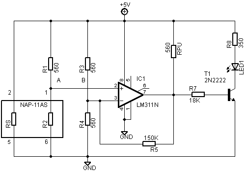 Schema del sensore di gas